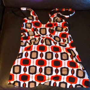 Orange and Brown halter top blouse